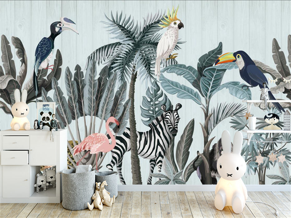 Wallpaper featuring various tropical animals