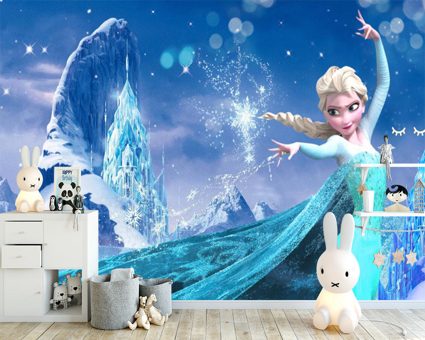 The ice castle mural created by Elsa using magic