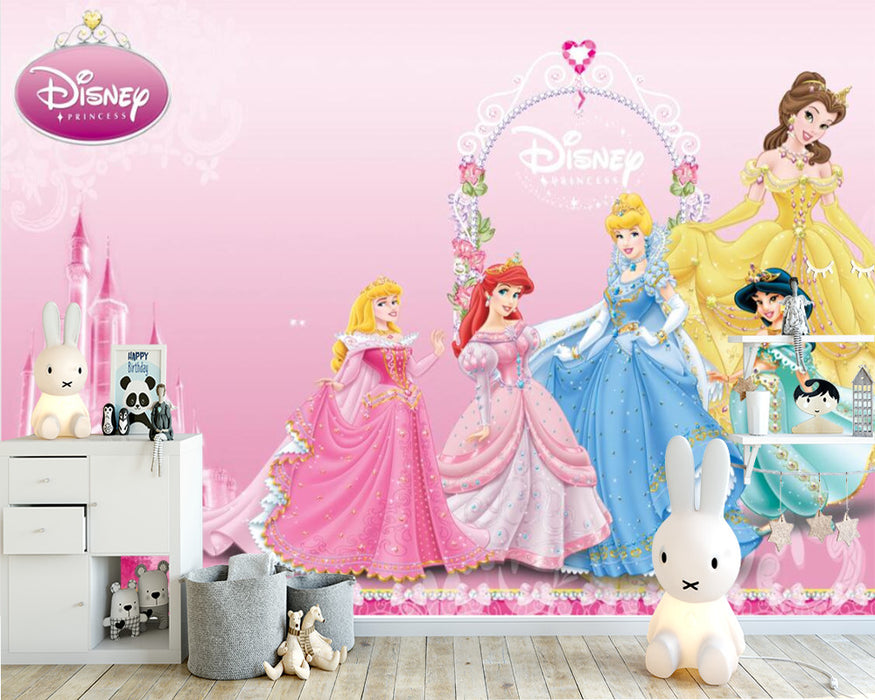 Pink background dreamy wallpaper mural princess