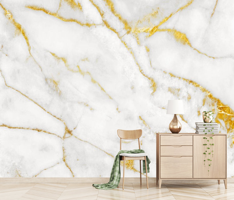 White marble textured wallpaper mural