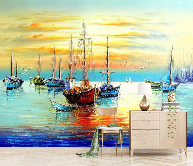 Wallpaper decoration wallpaper is like a magnificent harbor sunset picture