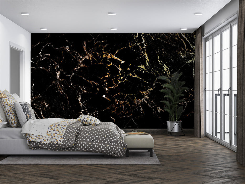 Black marble textured wallpaper mural