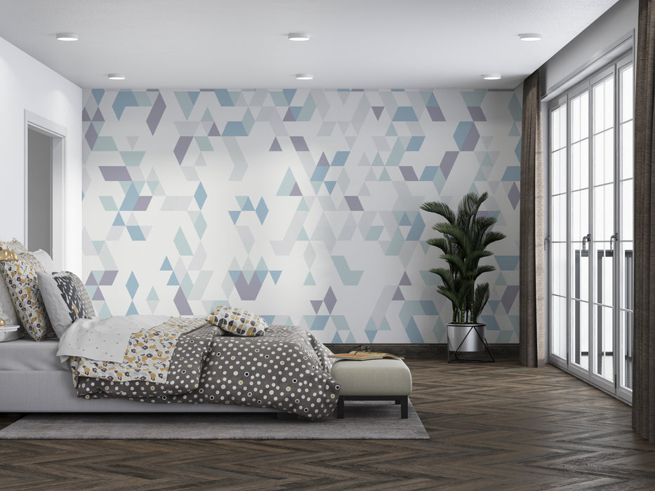 Wallpaper light blue geometric triangle