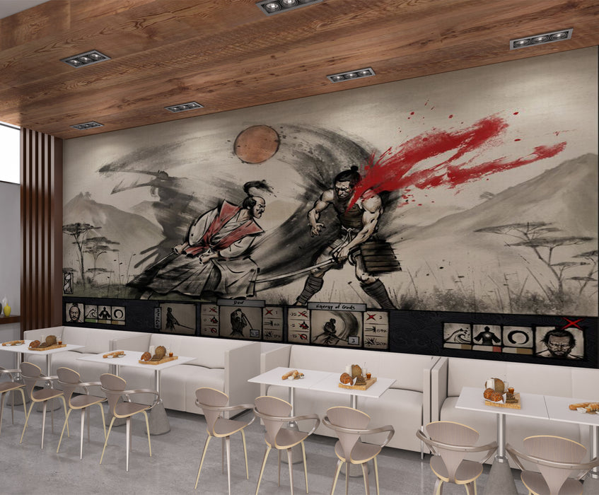 Samurai wallpapers and murals featuring intense battles