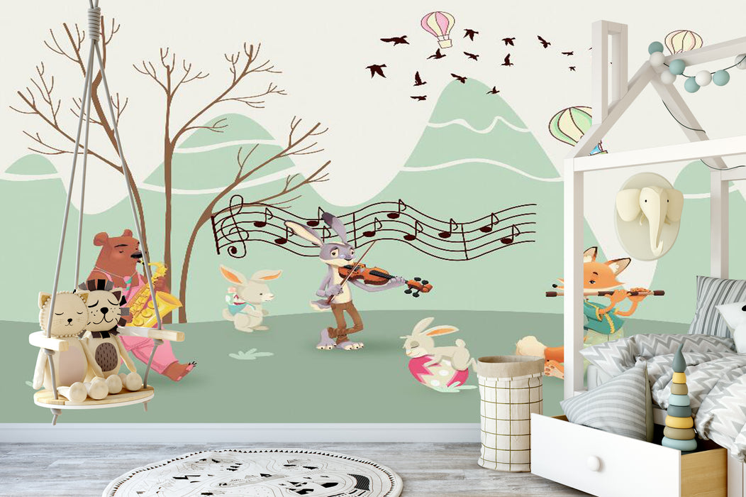 Children's wallpaper murals are full of childlike fun and warmth