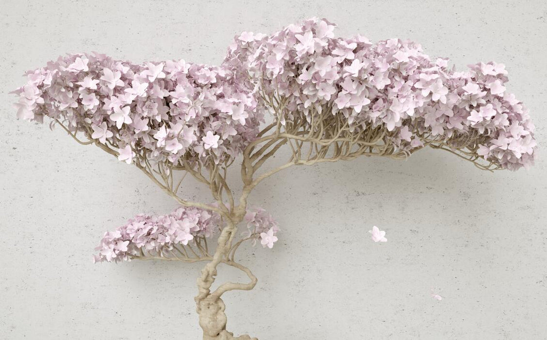 A tree full of pink flowers, wallpaper and murals