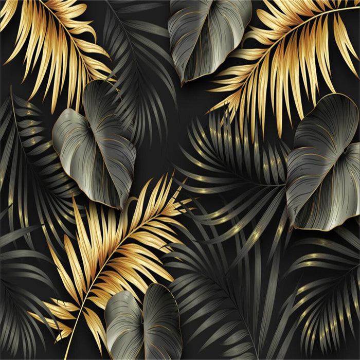 Tropical plant leaf wallpaper mural