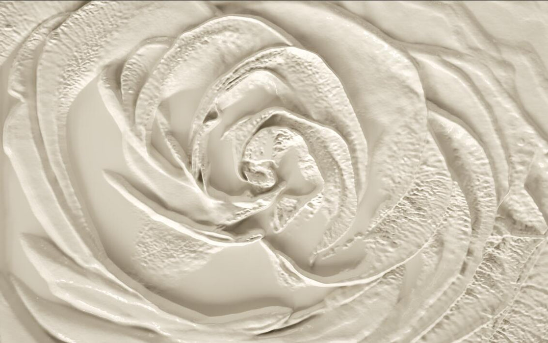 Elegant three-dimensional rose mural wallpaper