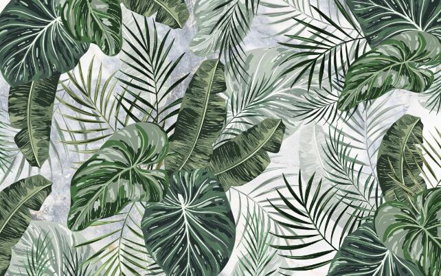 Wallpaper color: tropical plant leaves