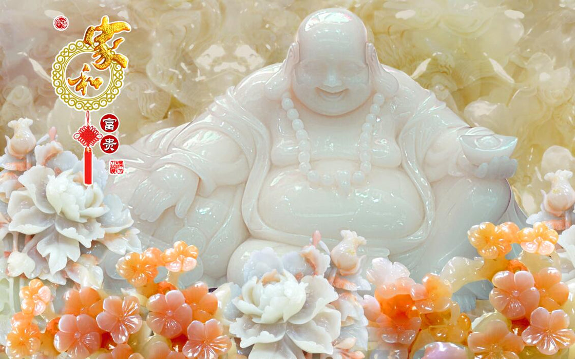 Wallpaper: A Maitreya Buddha statue/smiling/with a kind expression