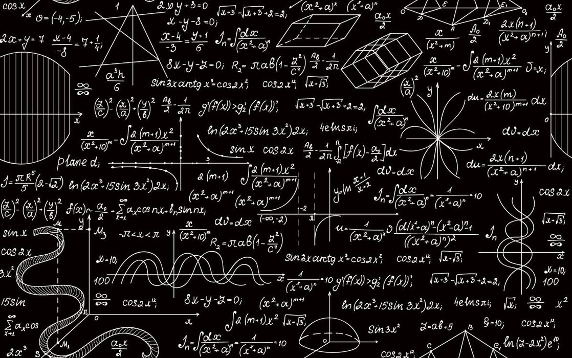 Wallpaper mathematical formulas and geometric shapes