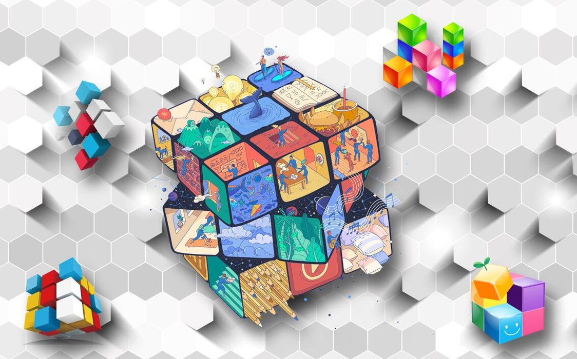 Colorful Rubik's Cube Wallpaper