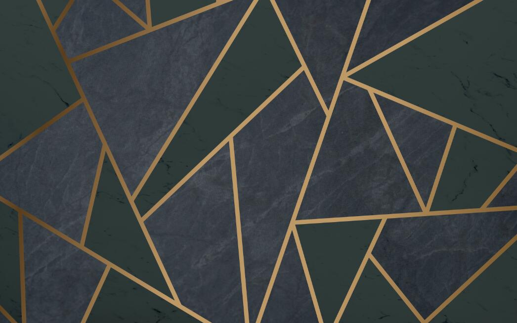 Wallpaper polygonal panels with golden lines