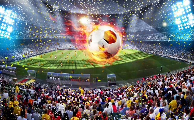 Wallpaper murals, lively football field scenes