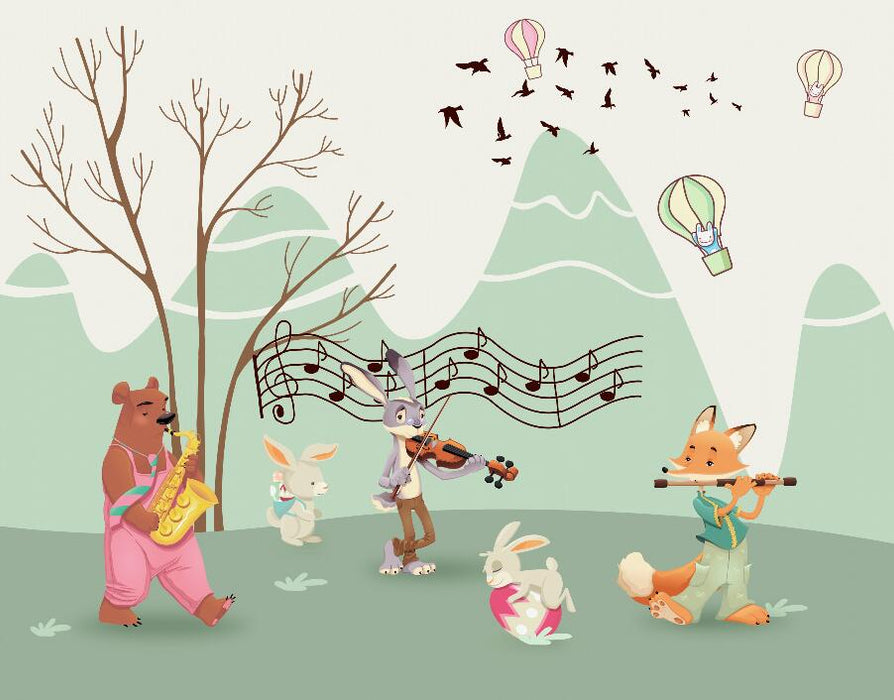 Children's wallpaper murals are full of childlike fun and warmth