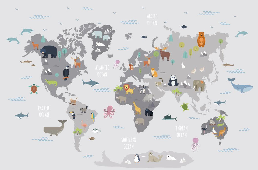 A world map of children's home wallpaper