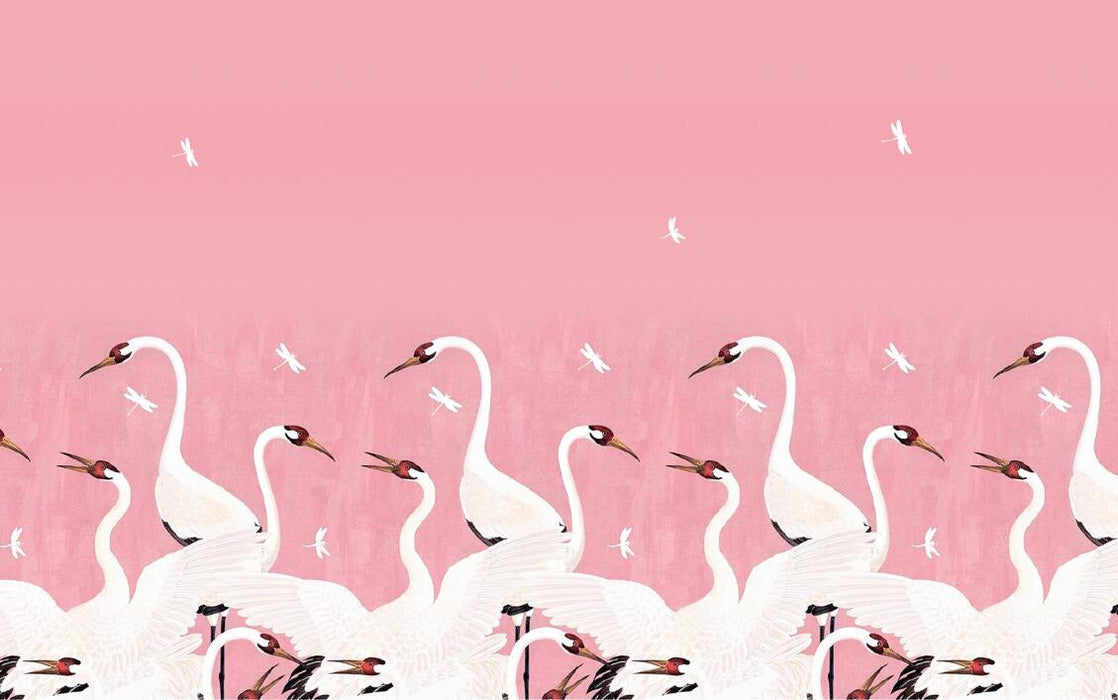 Home wallpaper is full of romantic and elegant cranes