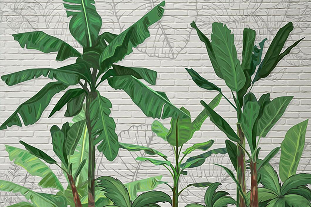 Wallpaper murals, natural vitality, lush green banana trees