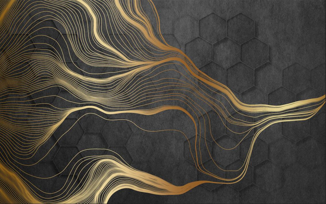 Wallpaper/Mural/Golden Streamlined Background Wall