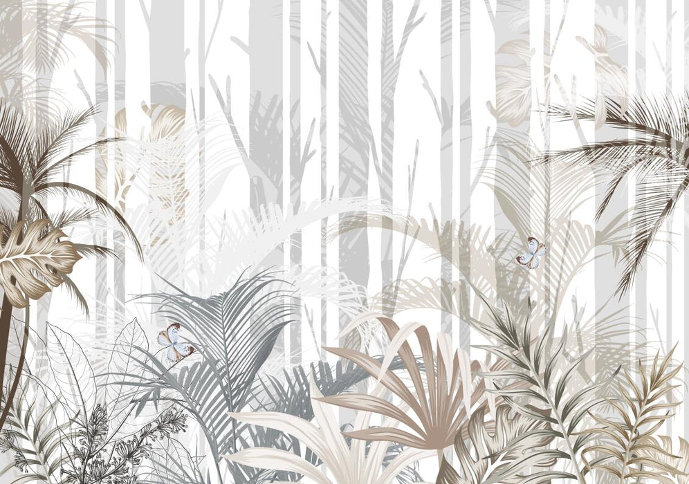 Wallpaper, a subtle tropical style with fluttering butterflies