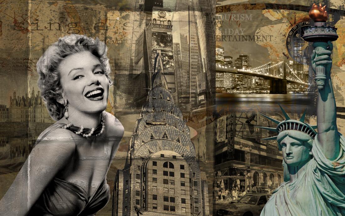 Marilyn Monroe's classic image wallpaper mural