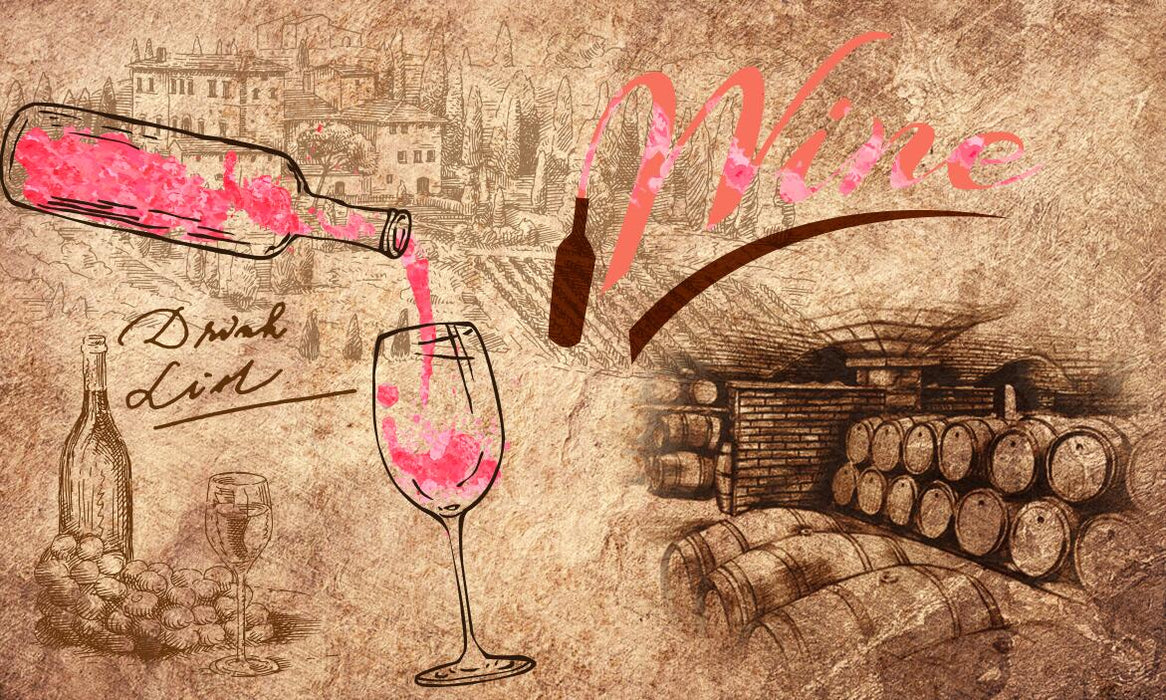 Wine themed wallpaper murals