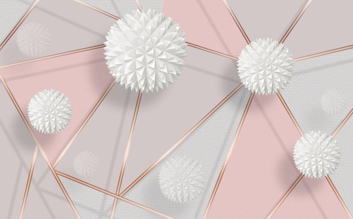 Rose gold geometric lines, wallpaper murals