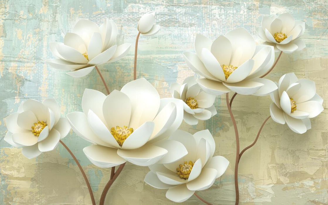 Wallpaper with fresh and elegant flowers