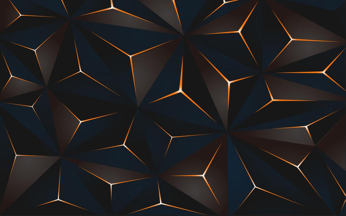 Modern Geometric Orange Line Wallpaper Mural