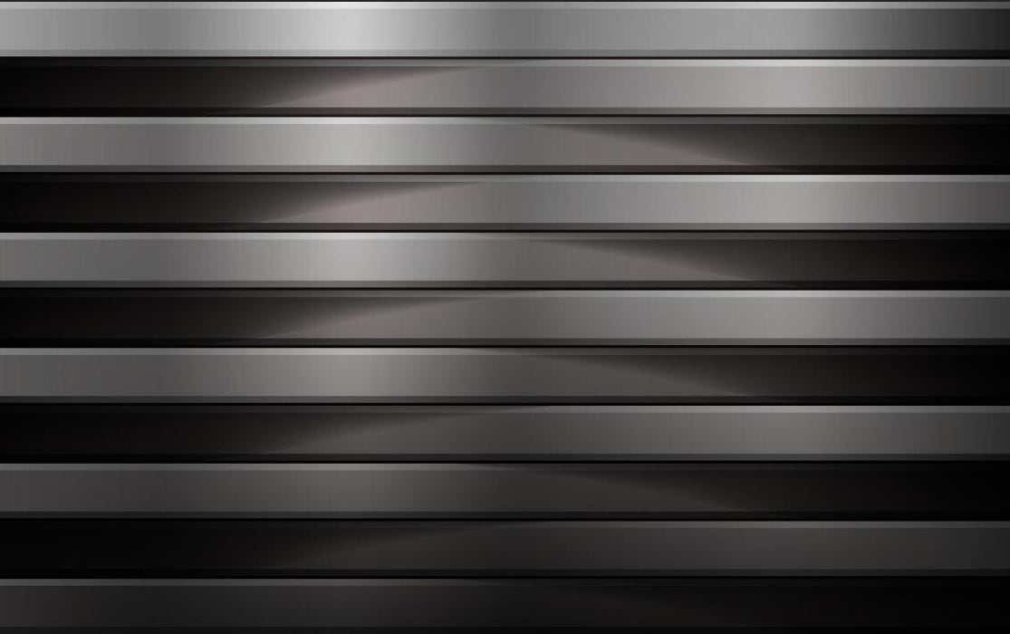 Wallpaper with black and silver metallic texture stripes