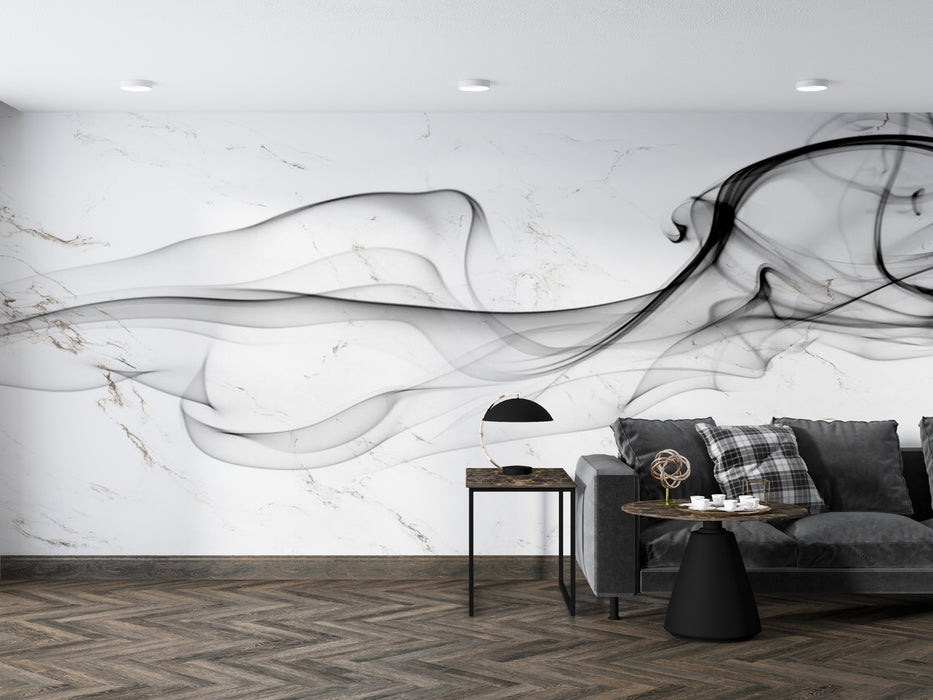 The simple and smooth lines of wallpaper outline a lively atmosphere