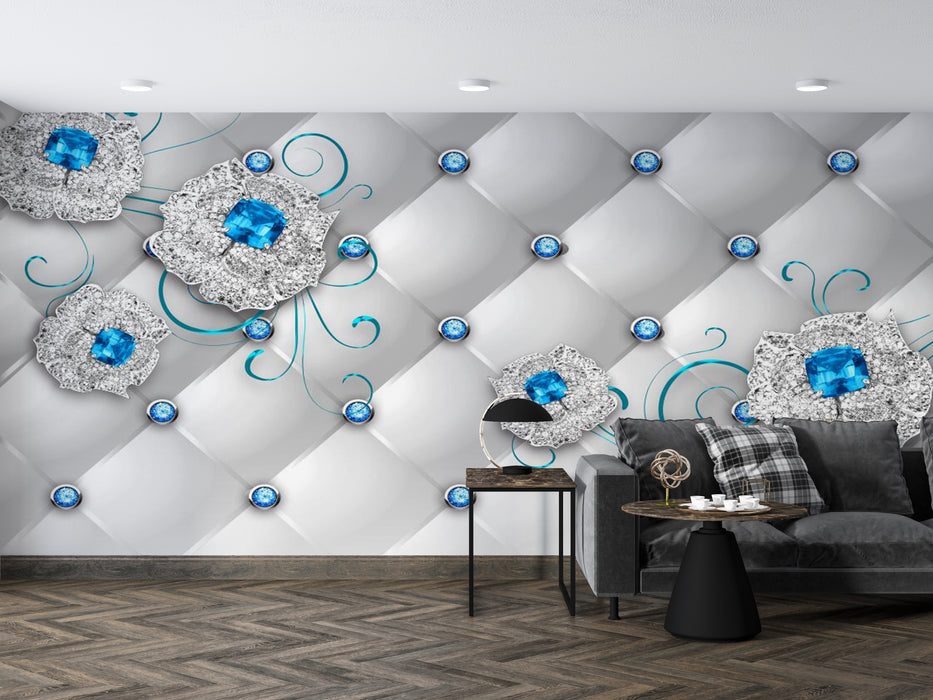 Design of diamond patterned wallpaper murals