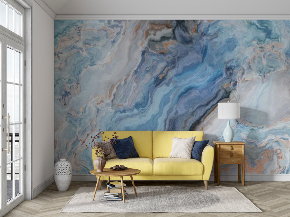 The flowing marble texture of modern wallpaper