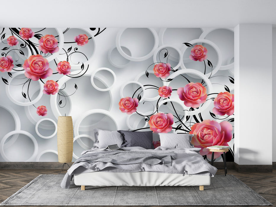 Wallpaper Romantic Pink Roses