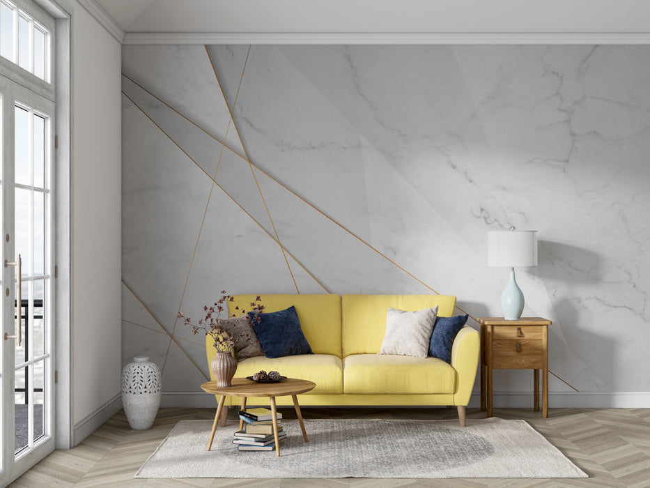 Elegant marble base with golden lines wallpaper mural