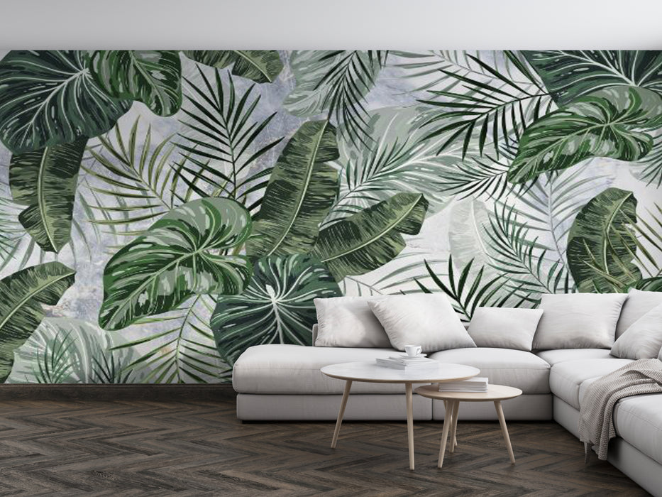 Wallpaper color: tropical plant leaves