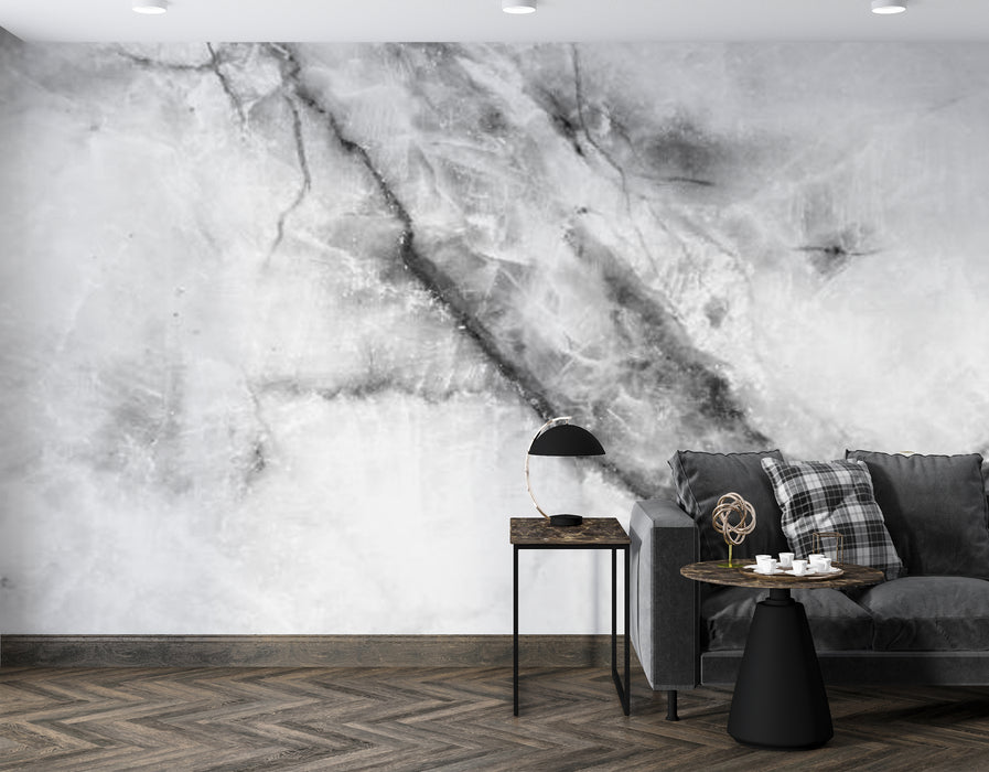 Gray white interwoven marble texture wallpaper mural