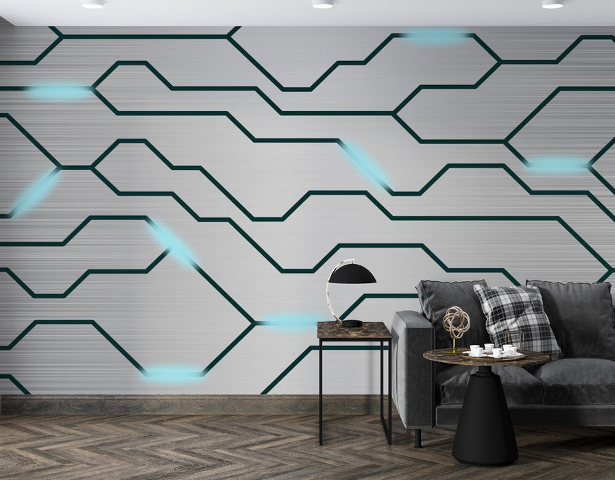 Wallpaper with a modern and technological feel, with a silver gray background that is calm and atmospheric