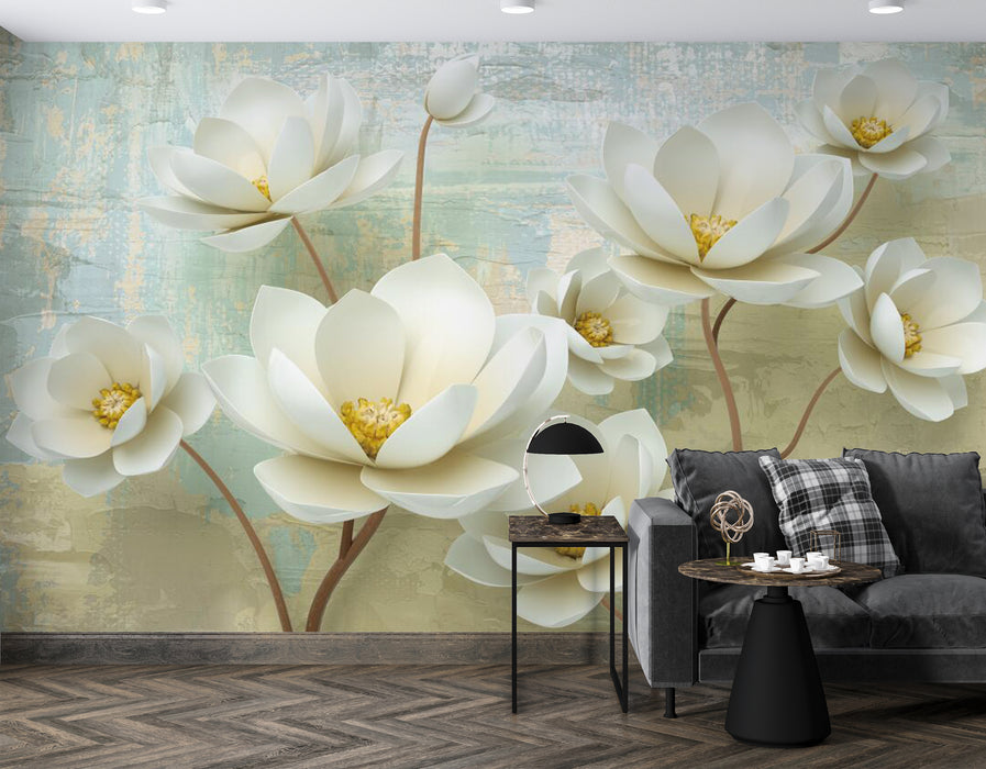 Wallpaper with fresh and elegant flowers