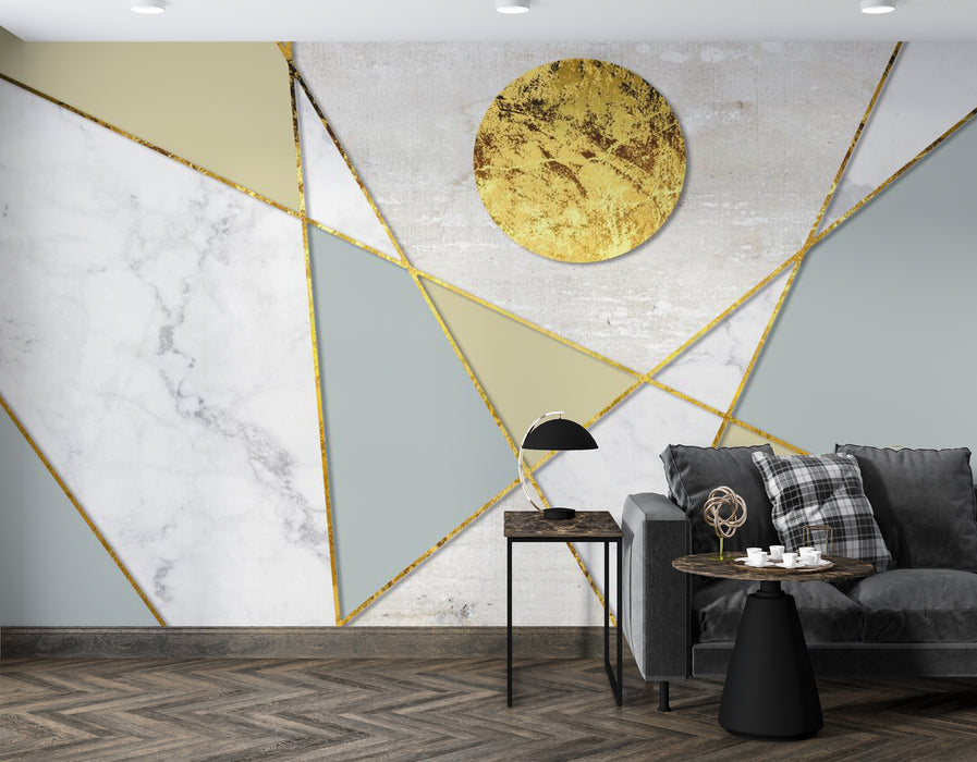 Wallpaper with a modern and minimalist style featuring geometric shapes