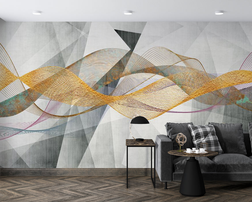 Geometric shapes and smooth lines wallpaper murals