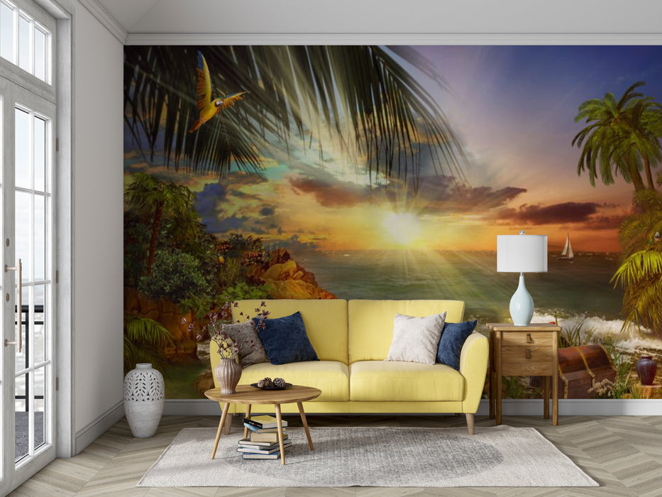 Beautiful tropical beach wallpaper murals