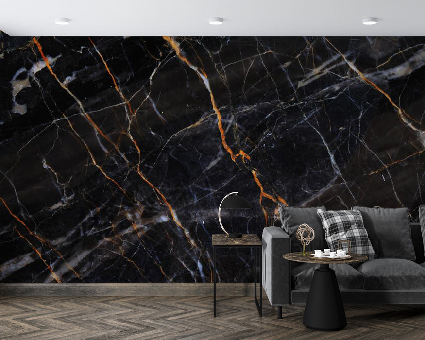 Texture wallpaper mural of black marble