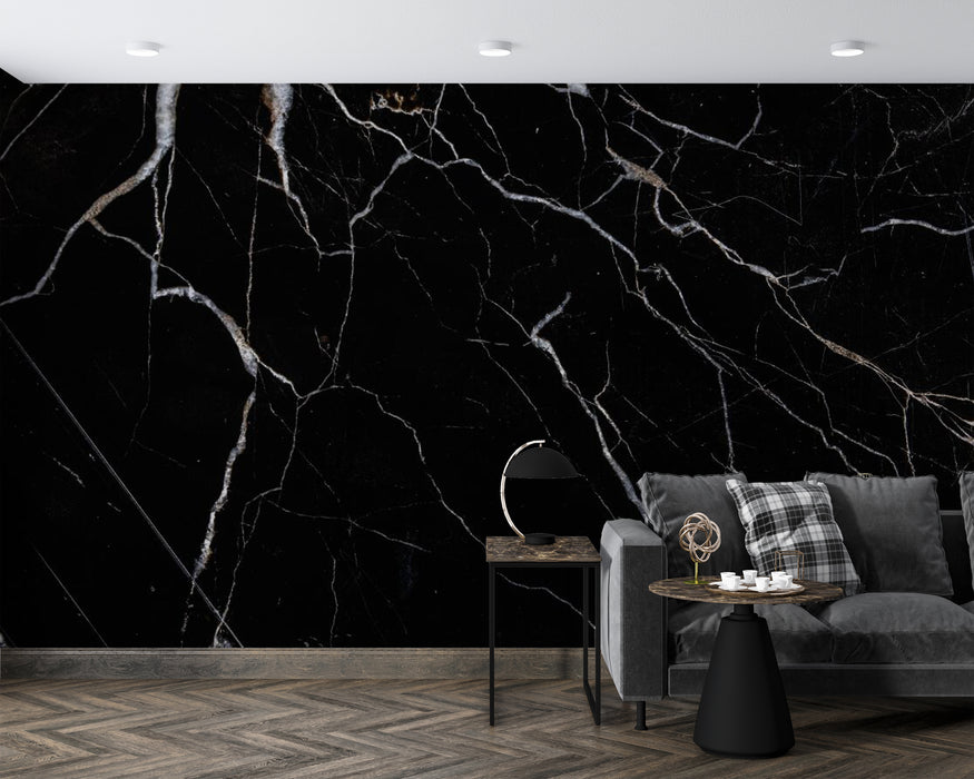 High end black marble textured wallpaper mural