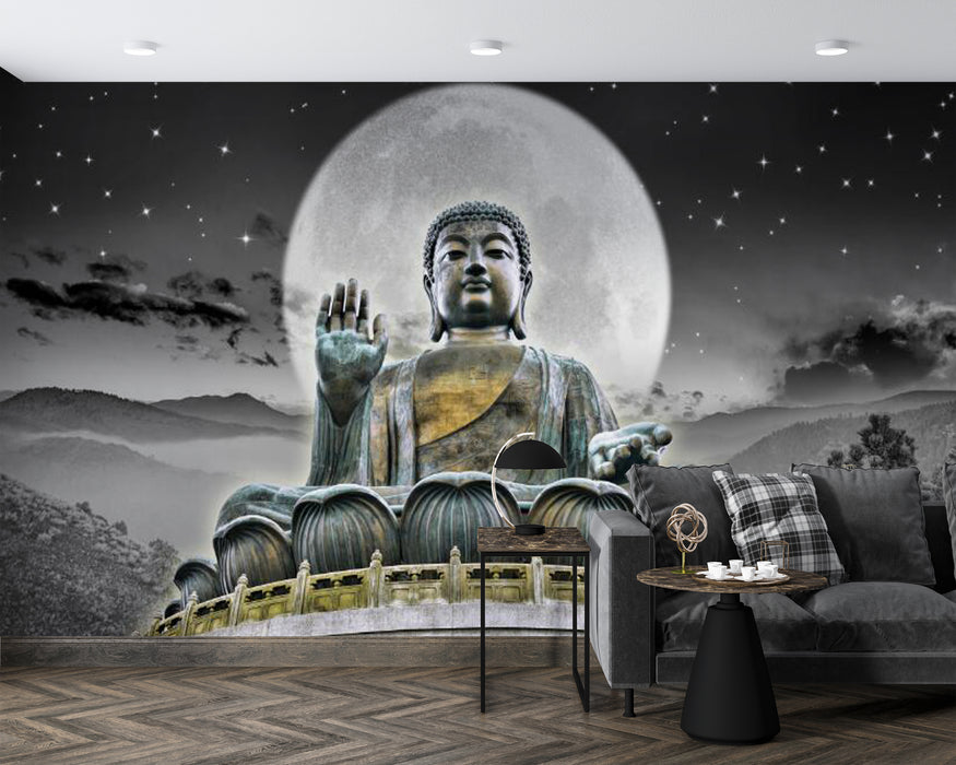 Wallpaper: A giant Buddha bestows peace and strength upon people