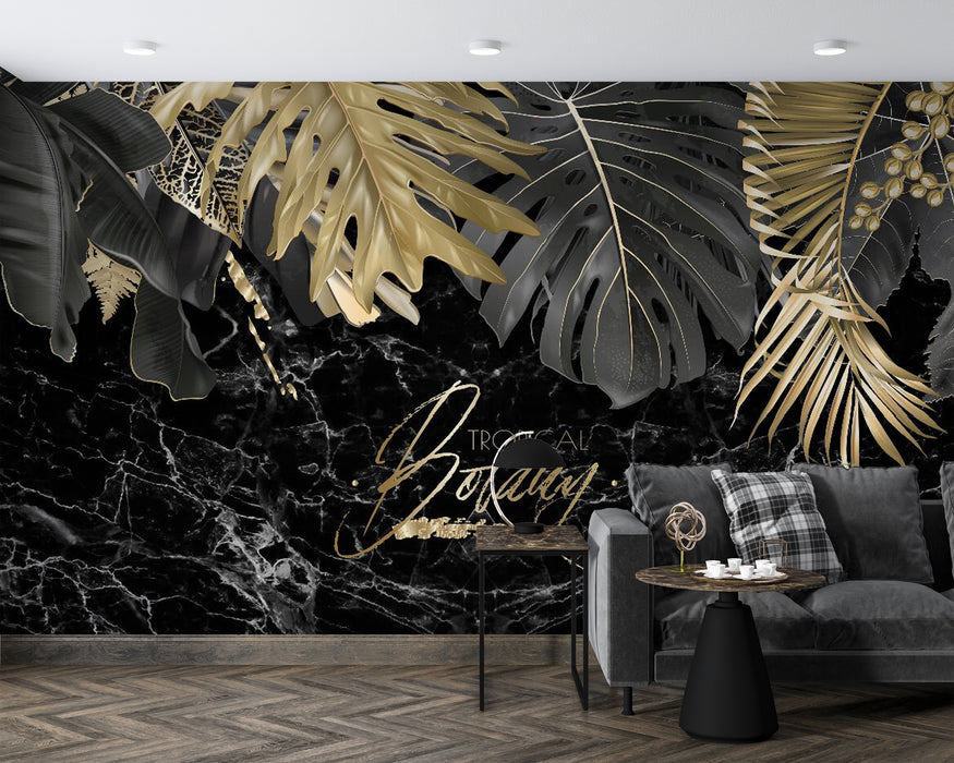 Wallpaper Black Marble Texture Mural