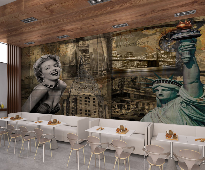 Marilyn Monroe's classic image wallpaper mural