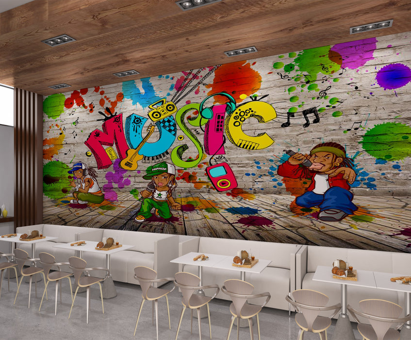 Home wallpaper murals are full of the vitality of music