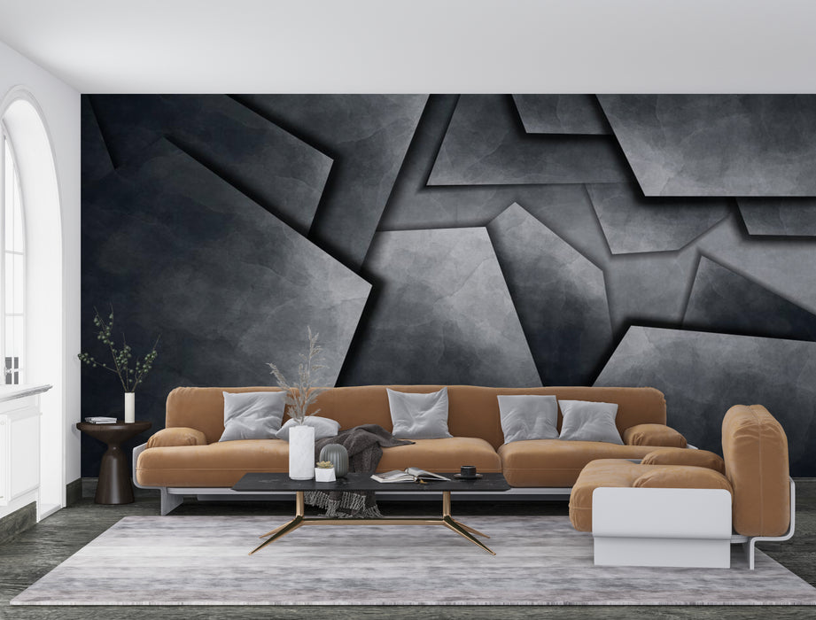 Modern simplicity and wallpaper with dark gray and light gray as the main color tones