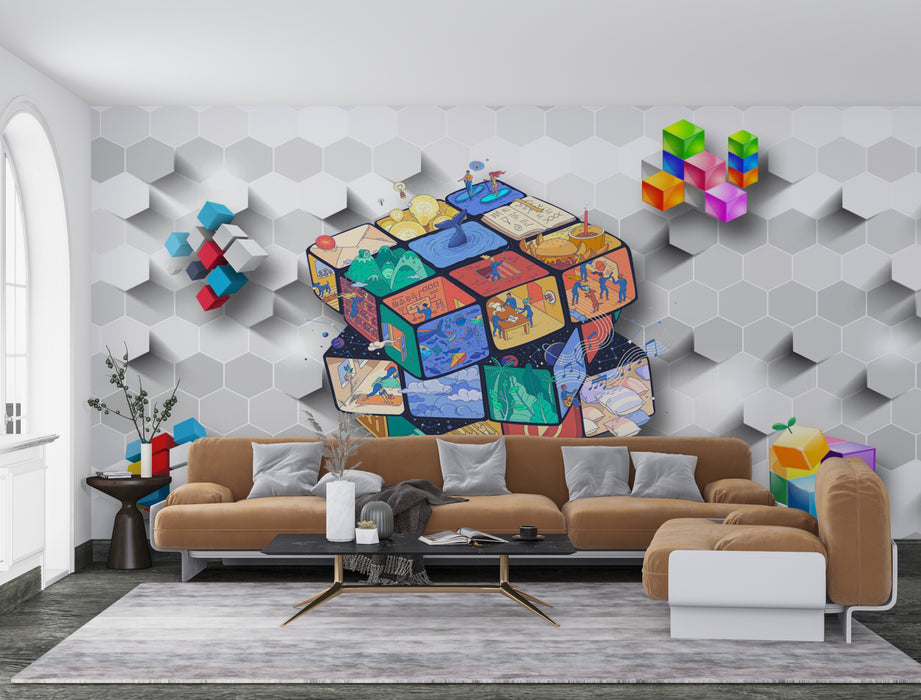 Colorful Rubik's Cube Wallpaper